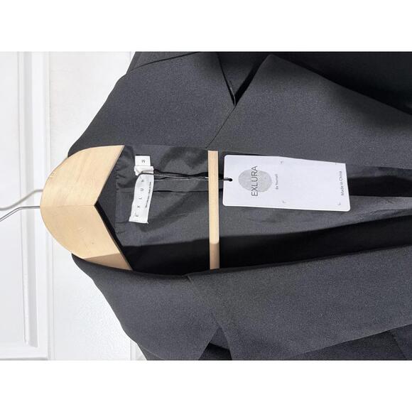 EXLURA Women’s Dress Open Front Cropped Blazer Jacket Suit Size MD Black W114 - Picture 3 of 3